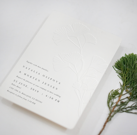 Elegant Gingko Leaf Asian Wedding Invitation 59