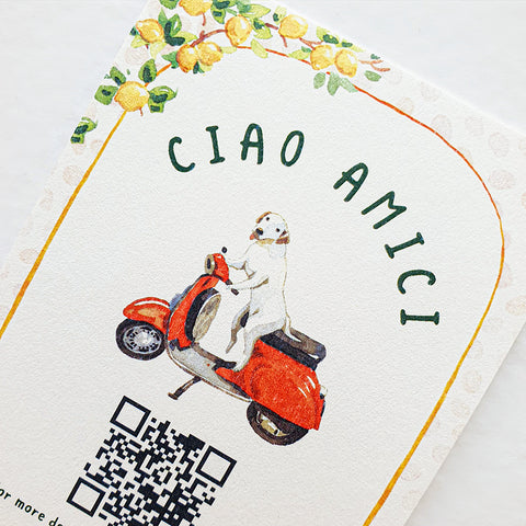 Hand-Painted Amalfi Romantic Wedding Invitation 106