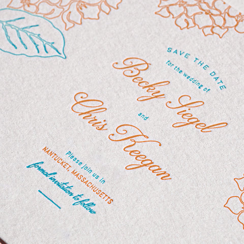 Vibrant Letterpress Wedding Invitation with Pocket Folder 95