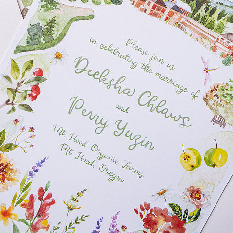 Floral Elegance Countryside Wedding Invitation 108