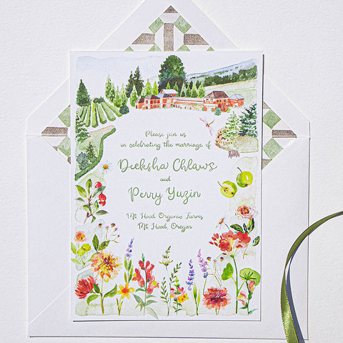 Floral Elegance Countryside Wedding Invitation 107