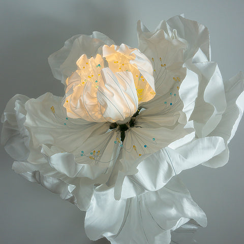 Automatic Blooming Stunning White Camellia Flower 02