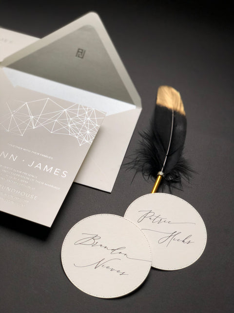 Sophisticated Laser Cut Pocket Folder Wedding Invitation 68 - SAMPLE