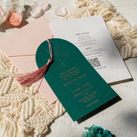 Elegant Botanical Wedding Invitation Suite 114