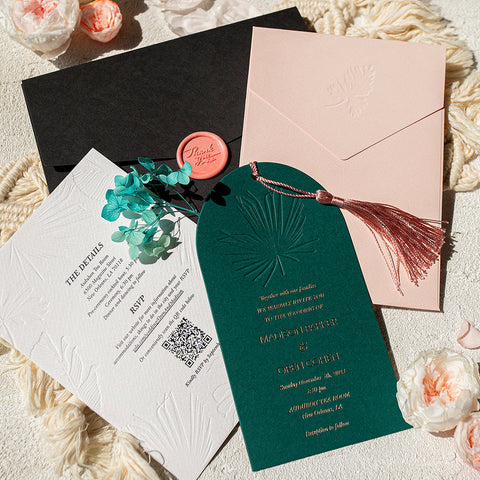 Elegant Botanical Wedding Invitation Suite 112