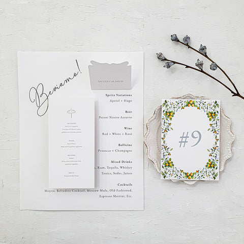 Hand-Painted Amalfi Romantic Wedding Invitation 106