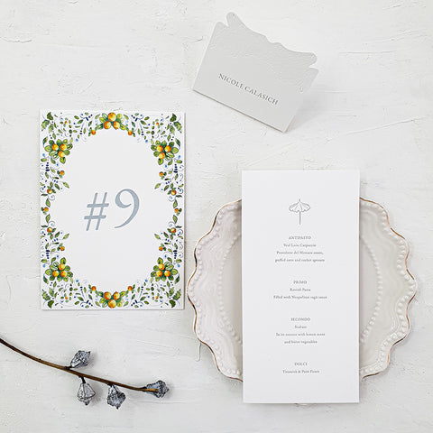 Hand-Painted Amalfi Romantic Wedding Invitation 106