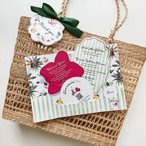 Hand-Painted Amalfi Romantic Wedding Invitation 106