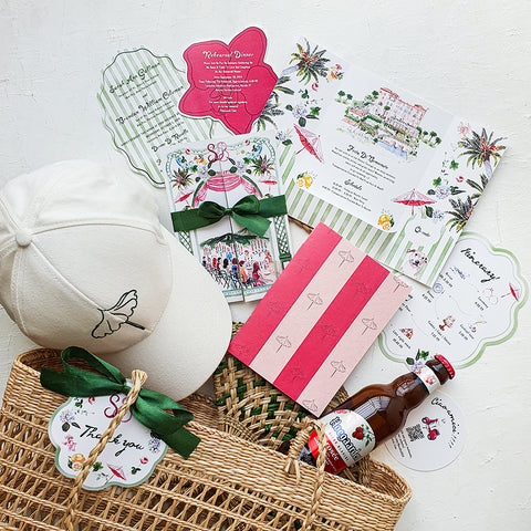Hand-Painted Amalfi Romantic Wedding Invitation 106