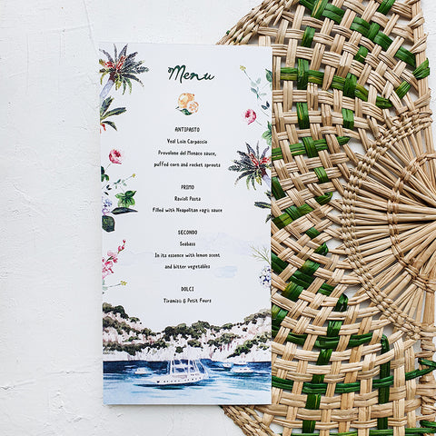 Hand-Painted Amalfi Romantic Wedding Invitation 106