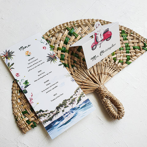 Hand-Painted Amalfi Romantic Wedding Invitation 106