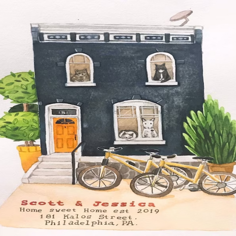 Custom Clay House Miniature, Framed Clay House Replica, House Warming Gift, Home Moving Gift, First Home Gift, Realtor Closing Gift, Gift For New House | Custom Clay House Miniature | Sweet Dates Prints