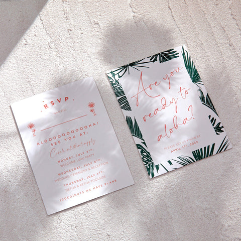 Tropical Wedding Invitation | Custom Invitation | Sweet Dates Prints