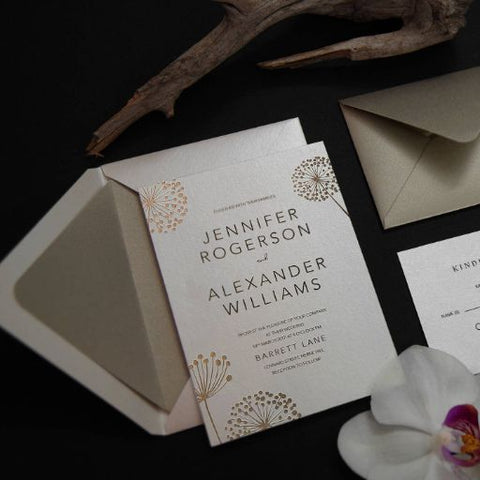 Calligraphy Wedding Invitation | Foil Invitation | Sweet Dates Prints