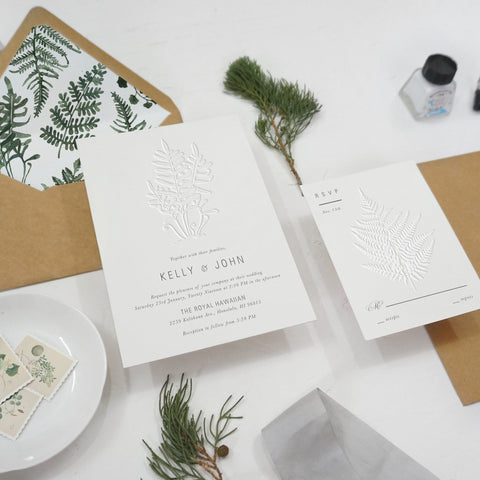 Simple Wedding Invitation |Fern Wedding Invitation| Sweet Dates Prints