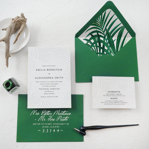 Shine Wedding Invitations | Tropical Invitation | Sweet Dates Prints