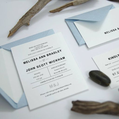 Dusty Blue Wedding Invitations | Pastel Invitation| Sweet Dates Prints