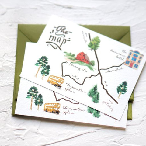Wedding Envelope Addressing | Illustration Map | Sweet Dates Prints