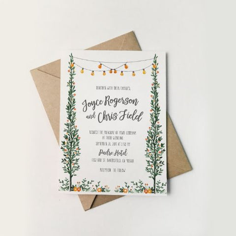 Outdoor Wedding Invitations | Garden Invitation | Sweet Dates Prints