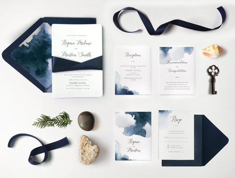 Designer Wedding Invitation Cards |Blue Invitation| Sweet Dates Prints