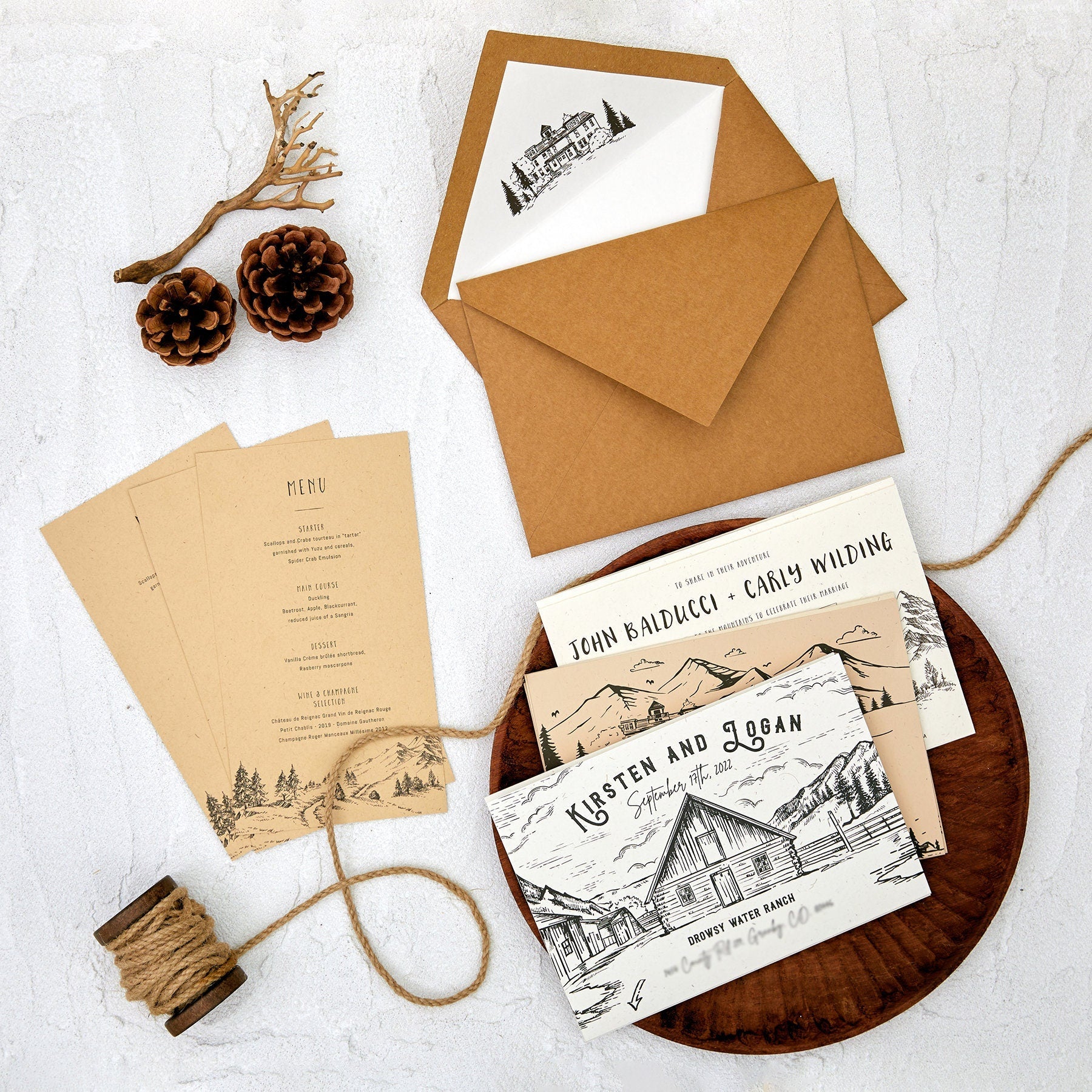 Tri Fold Wedding Invitation Barn Fold Invitation Sweet Dates Prints