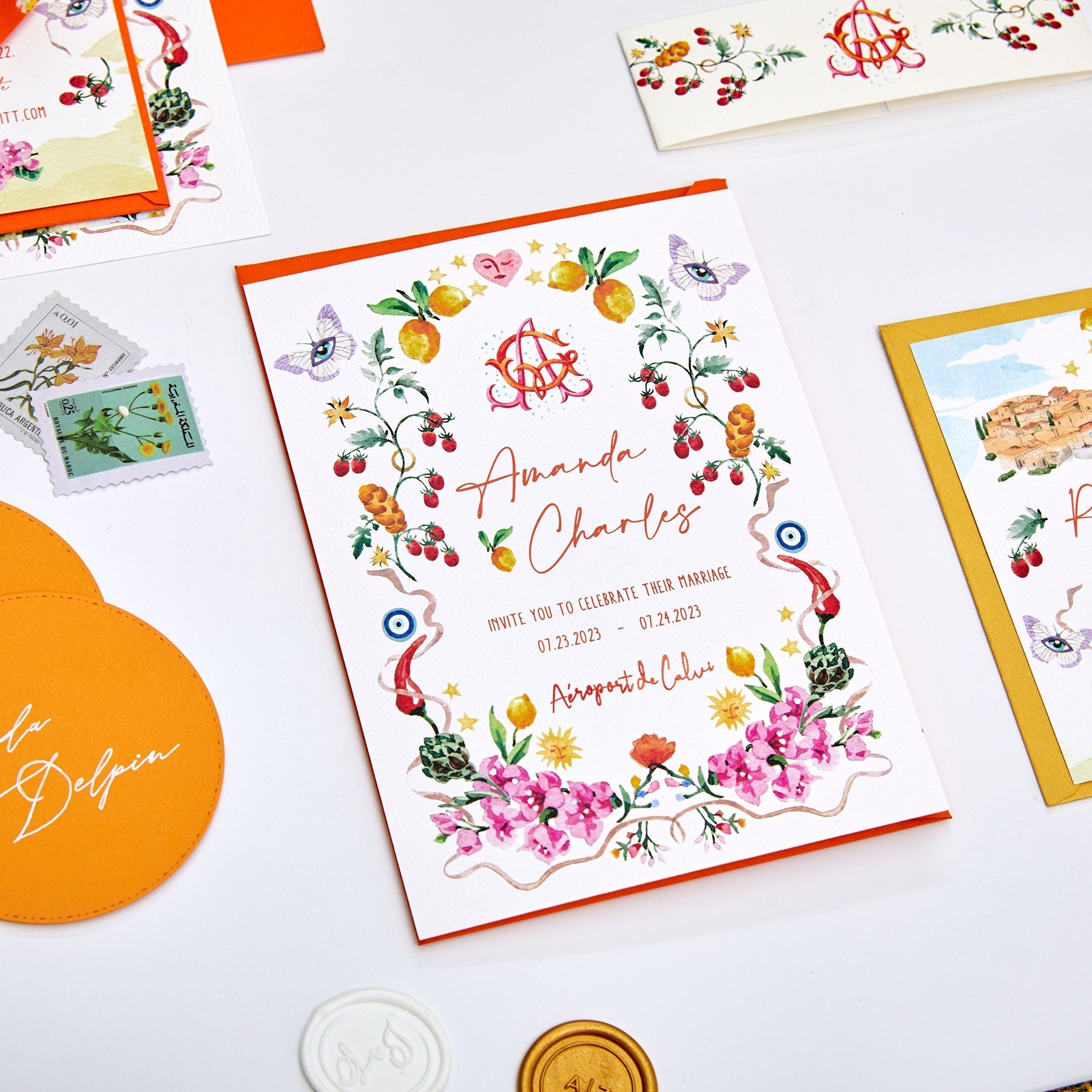 Luxury Wedding Invitation Vibrant Invitation Sweet Dates Prints